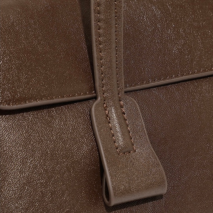 Genuine Vegetable Tanned Leather Underarm Baguette Bag | Effortless Elegance