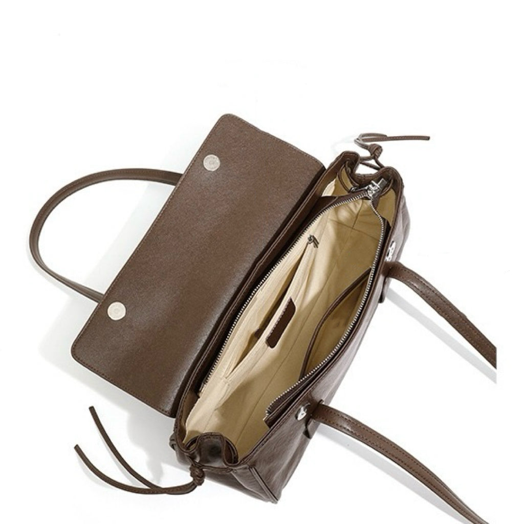 Genuine Vegetable Tanned Leather Underarm Baguette Bag | Effortless Elegance