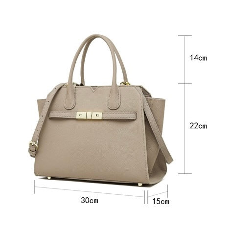Classic Structured Leather Tote Bag | Refined Gold Hardware