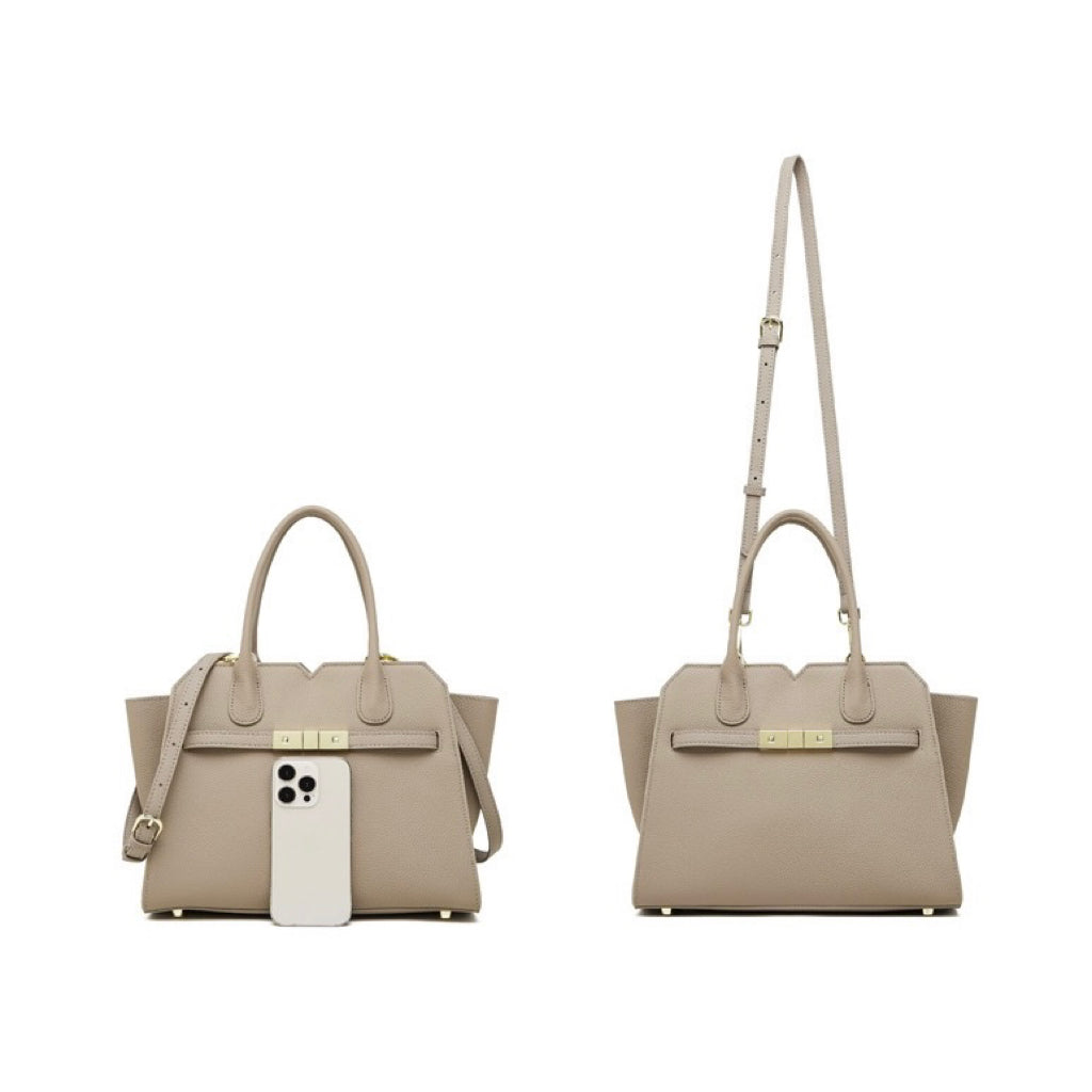 Classic Structured Leather Tote Bag | Refined Gold Hardware
