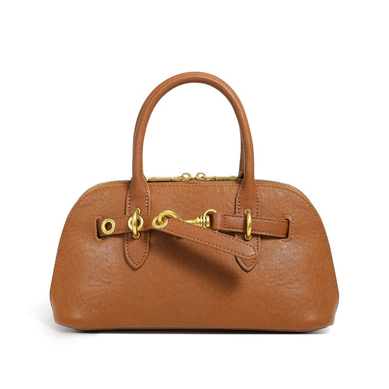 Women’s Genuine Leather Shell Bag | Timeless Crossbody Elegance