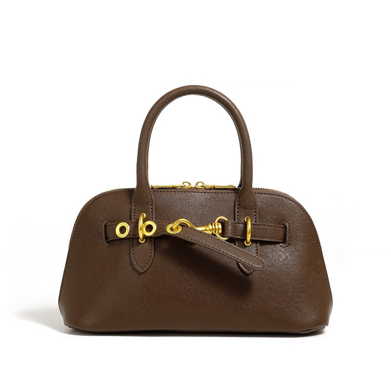 Women’s Genuine Leather Shell Bag | Timeless Crossbody Elegance
