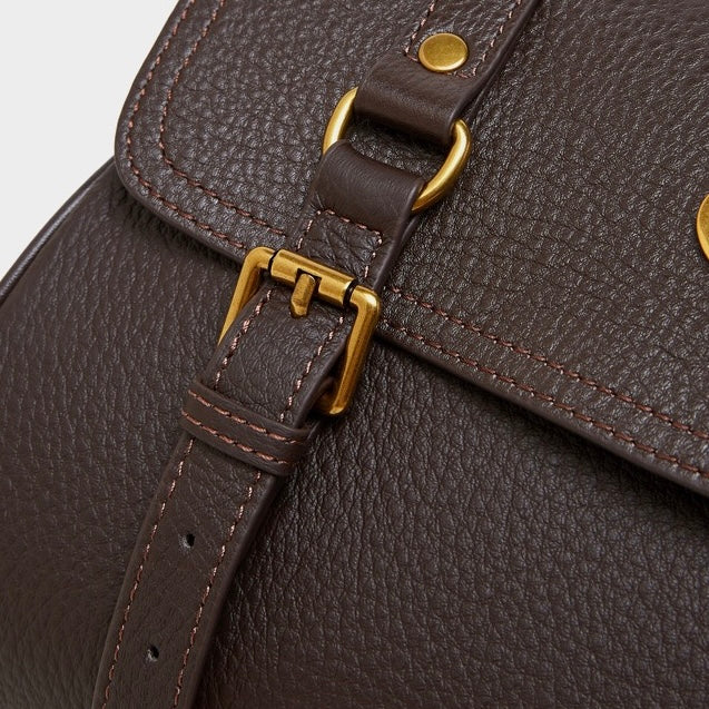 Buckle-Detail Leather Satchel | Braided Handle Effortless Everyday Poise