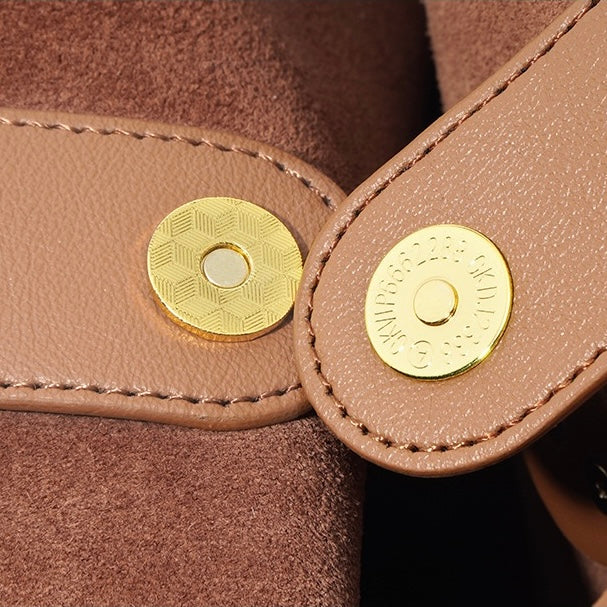 Women's Genuine Leather Bucket Tote Bag | Timeless Commuter Elegance