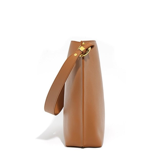 Women's Genuine Leather Bucket Tote Bag | Timeless Commuter Elegance