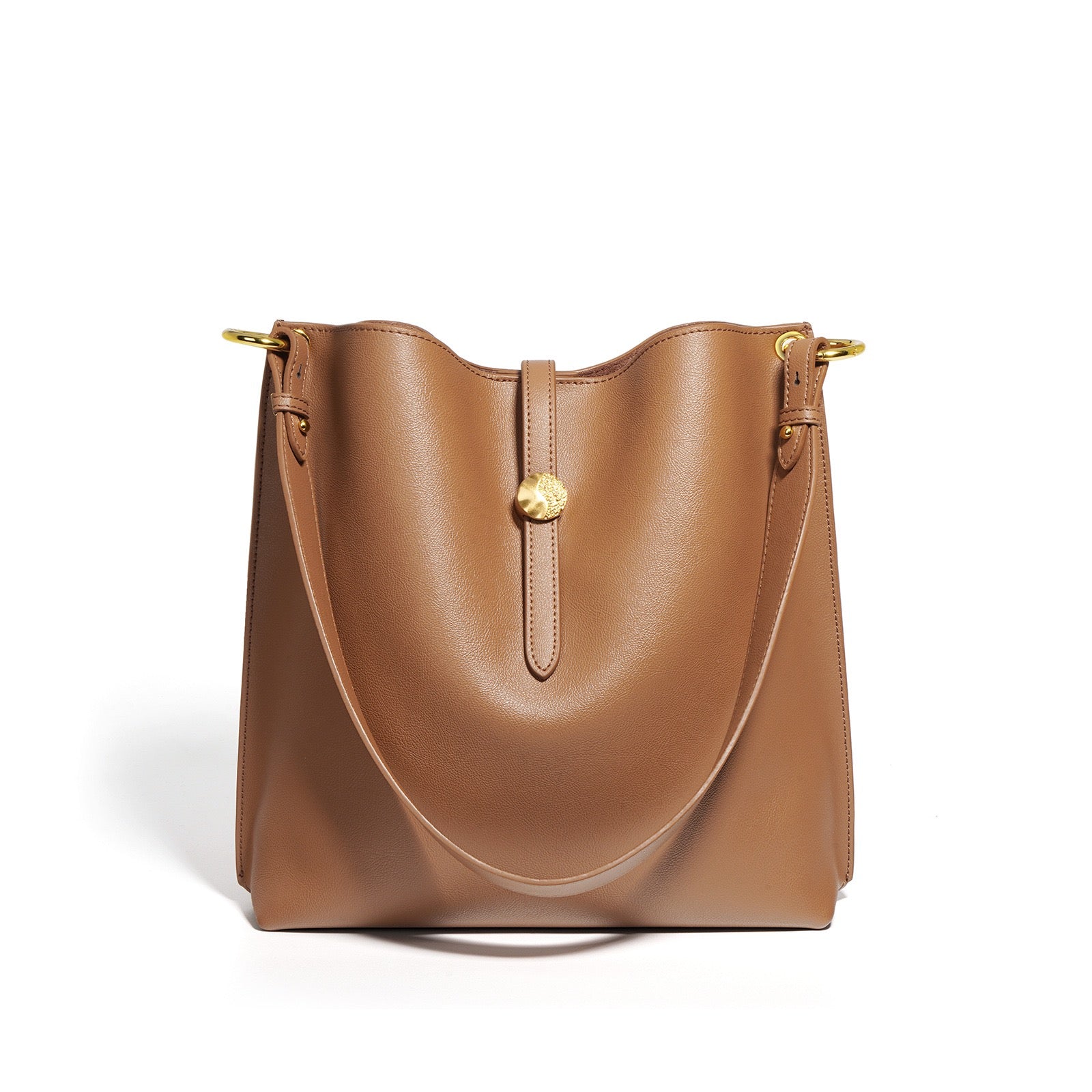 Women's Genuine Leather Bucket Tote Bag | Timeless Commuter Elegance