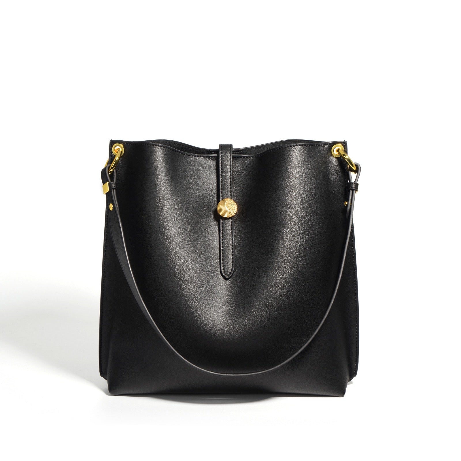 Women's Genuine Leather Bucket Tote Bag | Timeless Commuter Elegance
