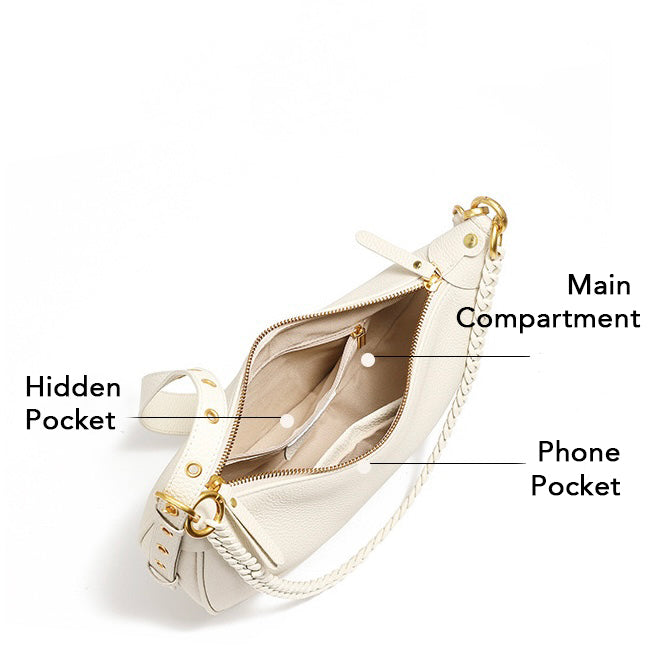Women’s Genuine Leather Baguette Dumpling Bag | Effortless Everyday Elegance