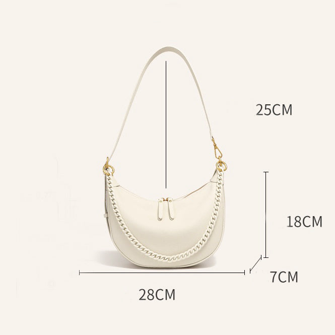 Women’s Genuine Leather Baguette Dumpling Bag | Effortless Everyday Elegance