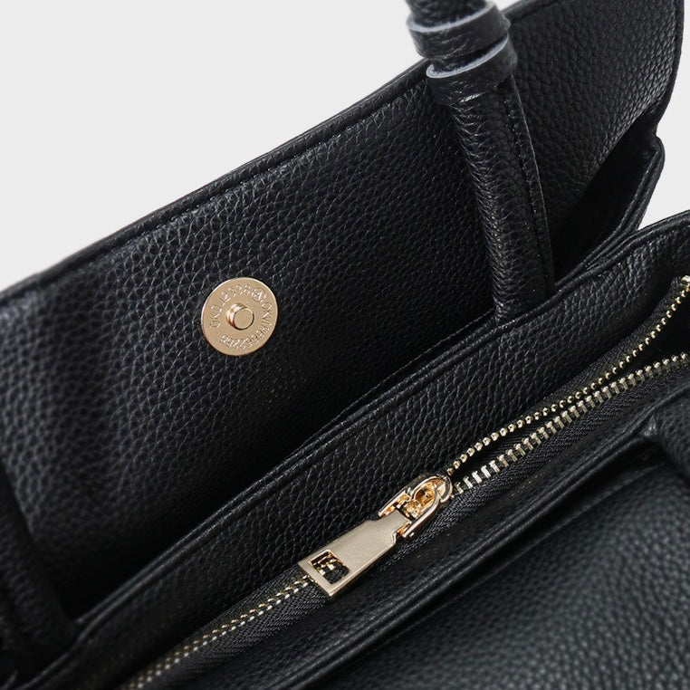 Genuine Leather Tote Bag | Rose Embossed With Detachable Strap Elegance
