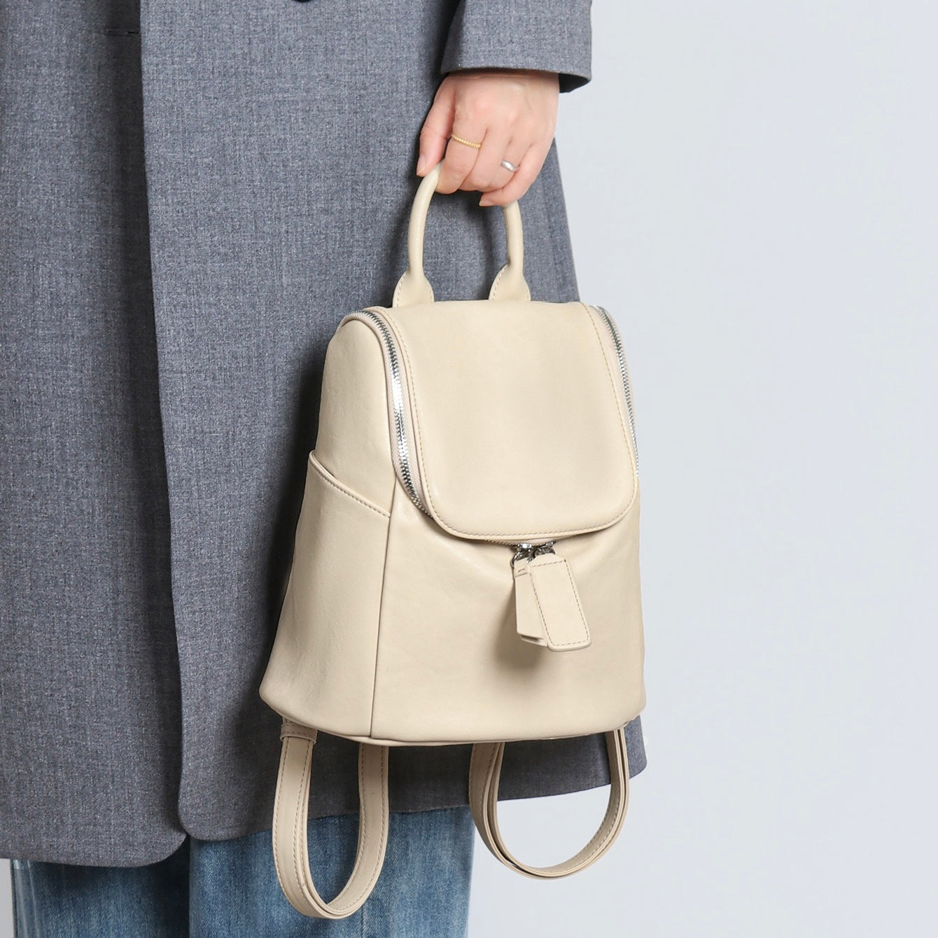 Women’s Genuine Leather Backpack | Effortless Timeless Minimalist Elegance