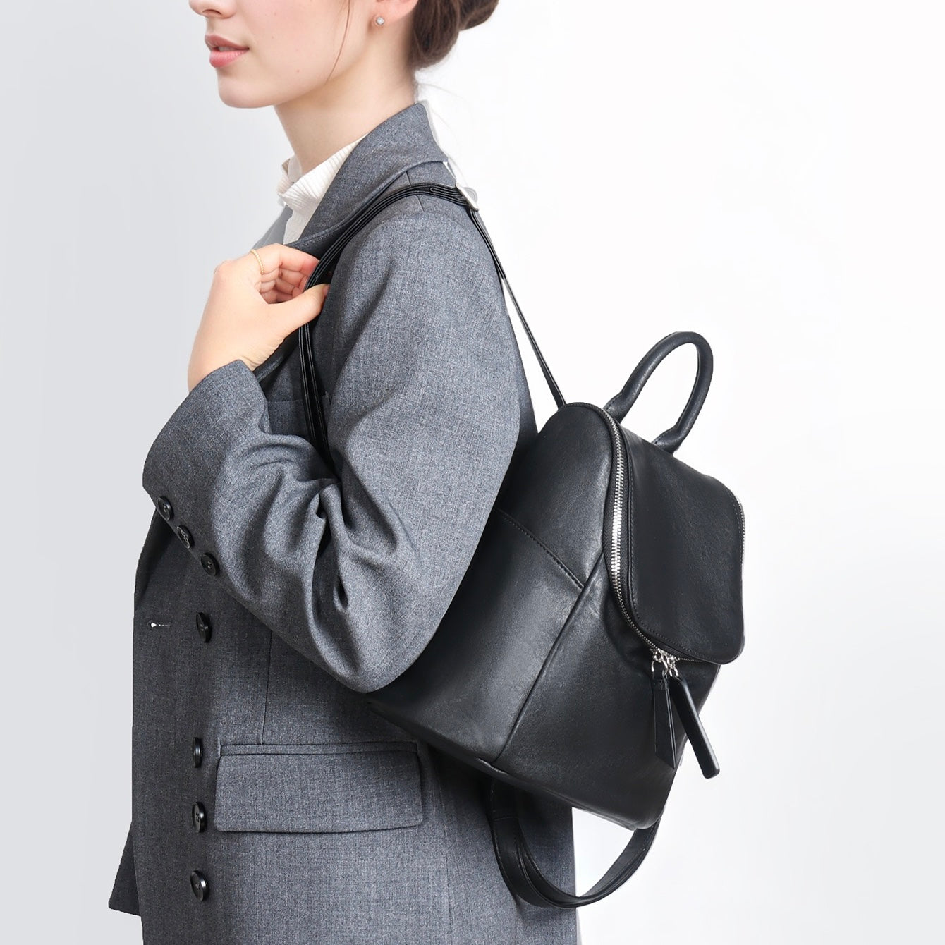 Women’s Genuine Leather Backpack | Effortless Timeless Minimalist Elegance