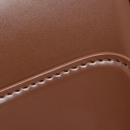 Women’s Genuine Leather Baguette Crossbody Shoulder Bag | Effortless Vintage Elegance