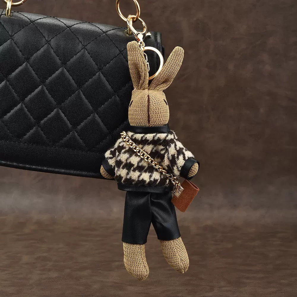 Fluffy Bunny Bag Charm | Quiet Luxury Everyday Accent
