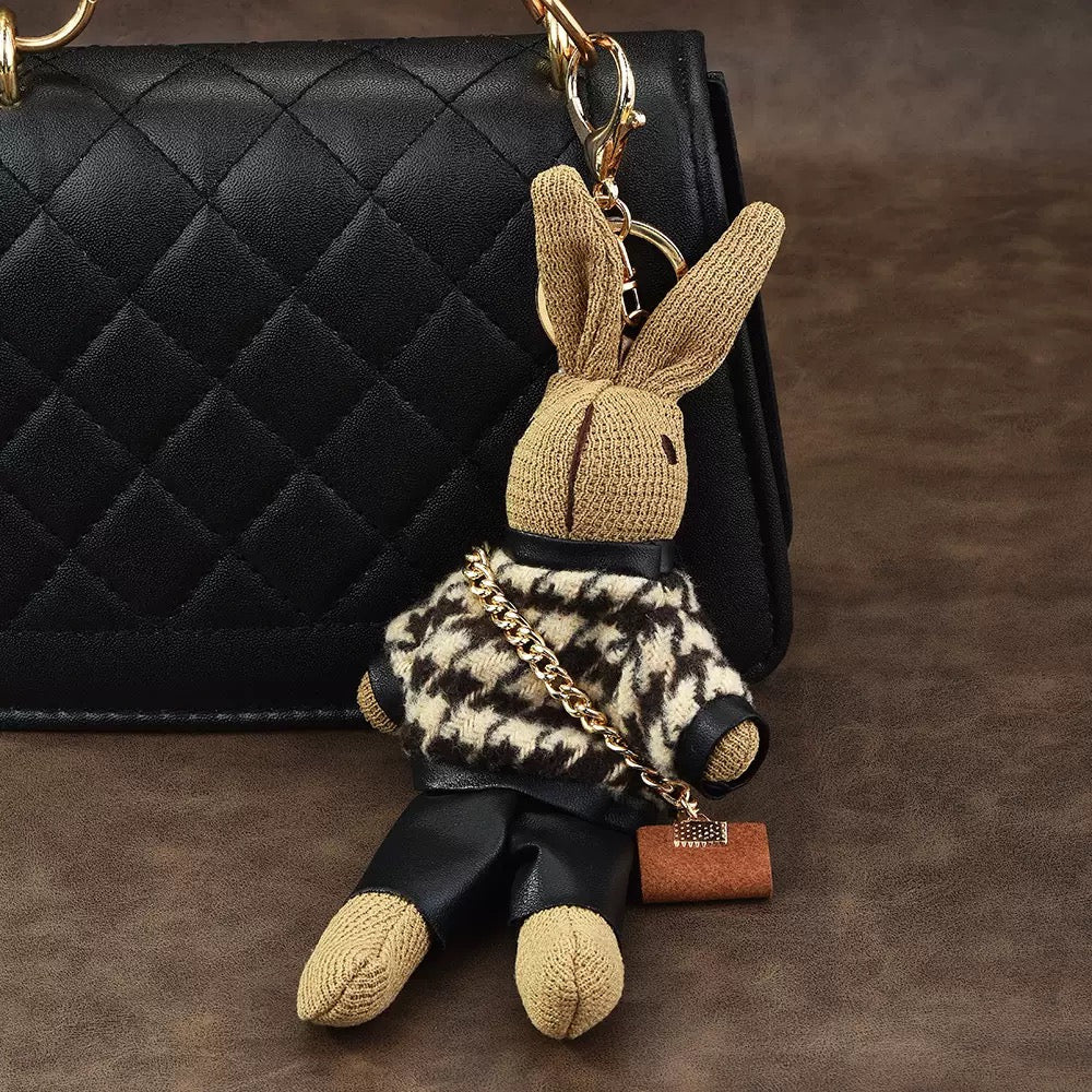 Fluffy Bunny Bag Charm | Quiet Luxury Everyday Accent