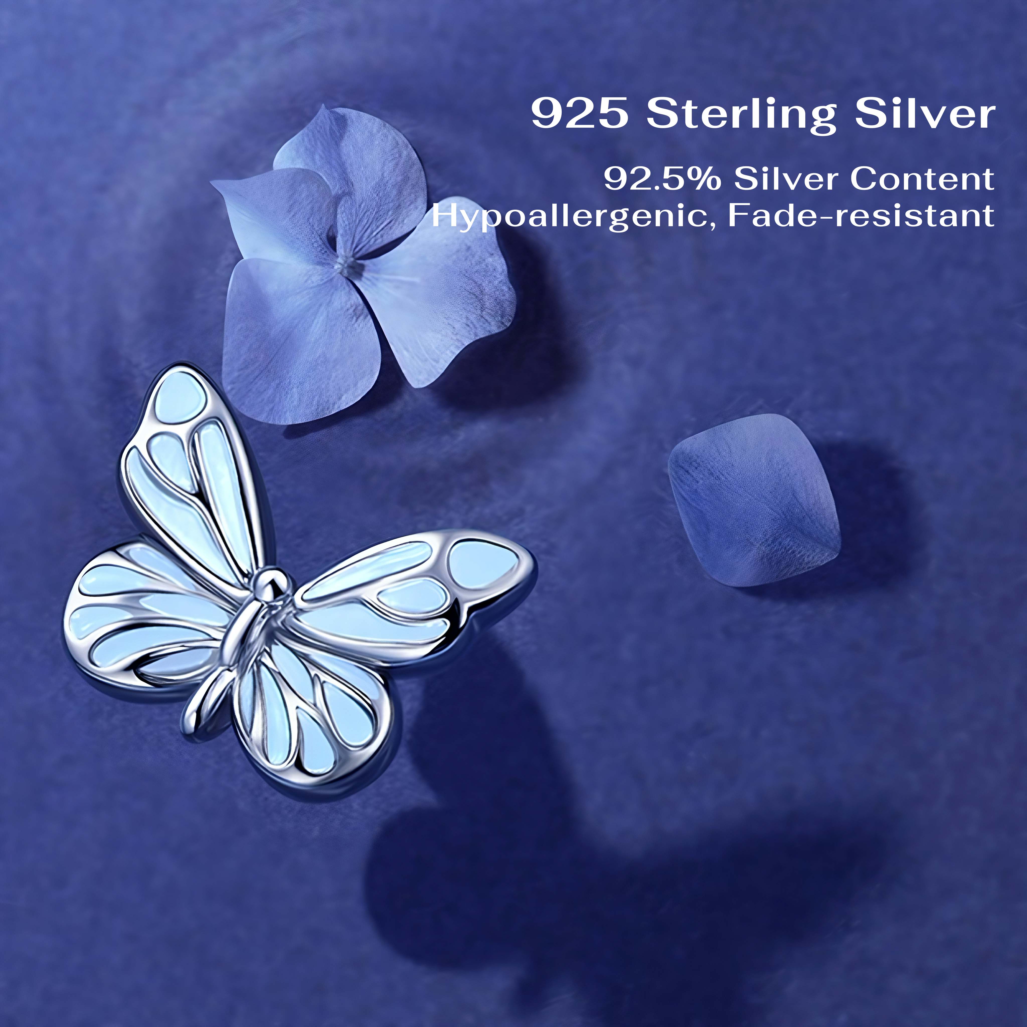 Women's Blue Butterfly Earrings | Timeless Luminous Effortless Elegance