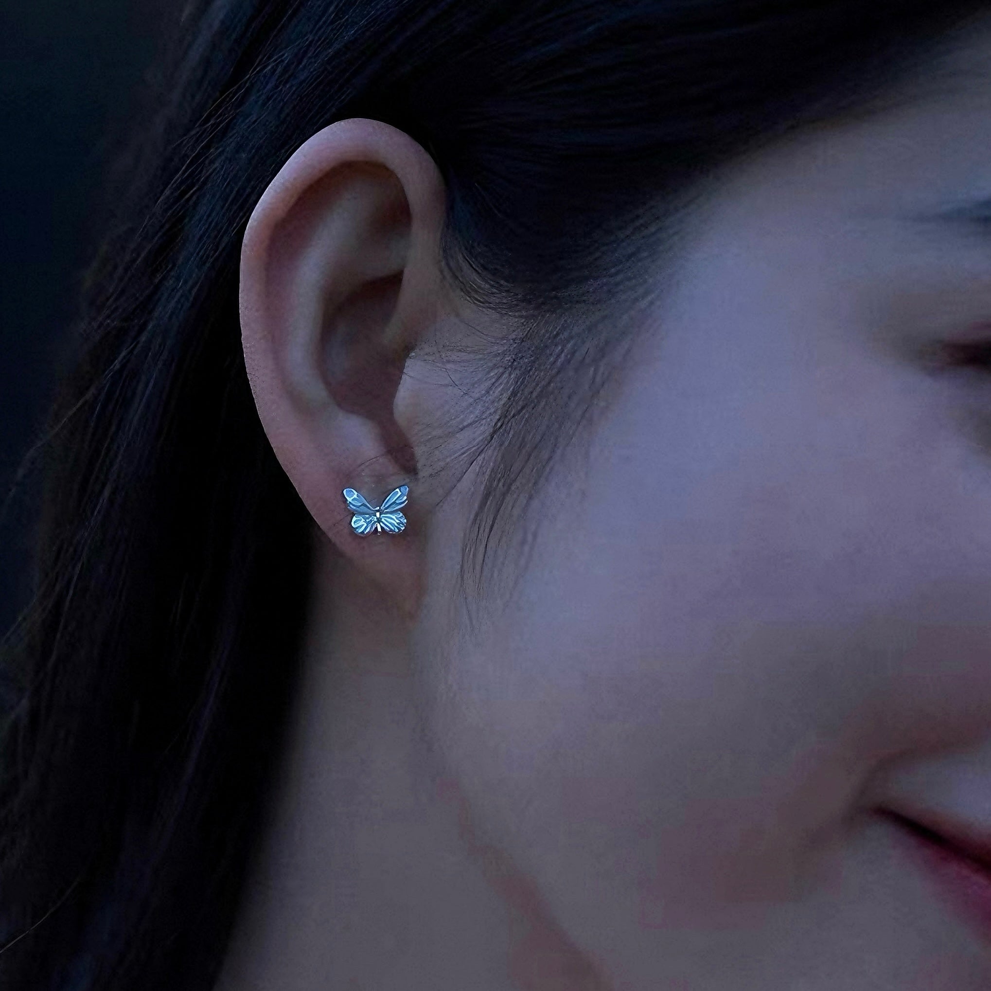 Women's Blue Butterfly Earrings | Timeless Luminous Effortless Elegance