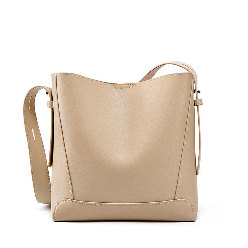 Women’s Genuine Leather Crossbody Shoulder Bucket Bag | Effortless Everyday Elegance