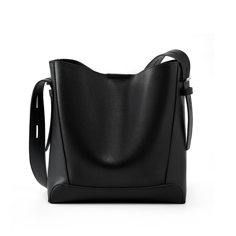 Women’s Genuine Leather Crossbody Shoulder Bucket Bag | Effortless Everyday Elegance