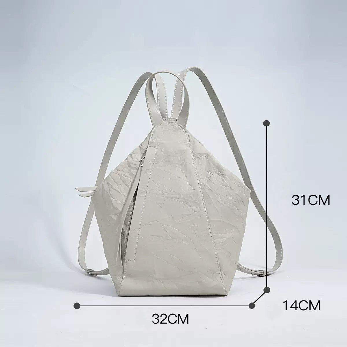 Women’s Pleated Leather Convertible Backpack | Effortless Modern Elegance