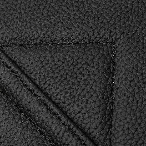 Chain-Embellished V-Quilted Genuine Leather Shoulder Bag | Effortless Understated Elegance