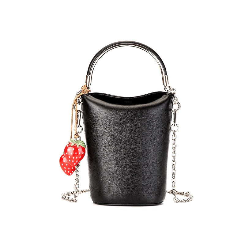 Genuine Leather Mini Bucket Phone Crossbody Handbag | Effortless Elegance