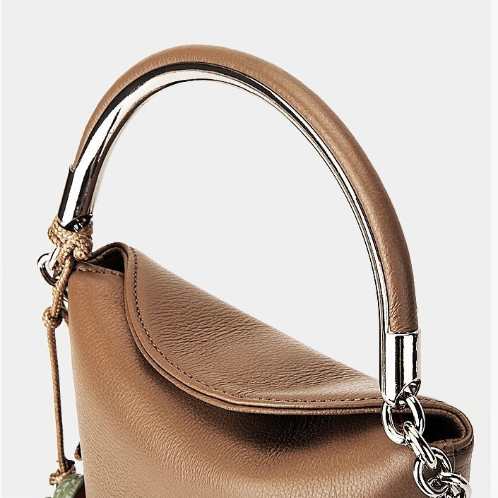 Genuine Leather Mini Bucket Phone Crossbody Handbag | Effortless Elegance
