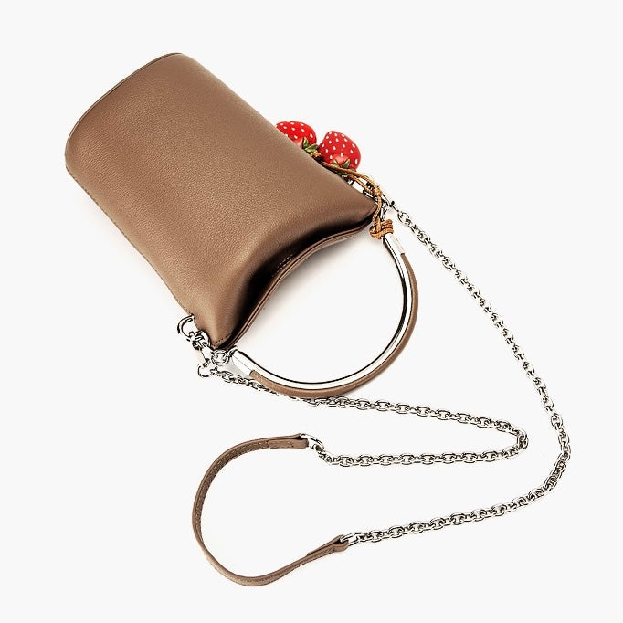 Genuine Leather Mini Bucket Phone Crossbody Handbag | Effortless Elegance