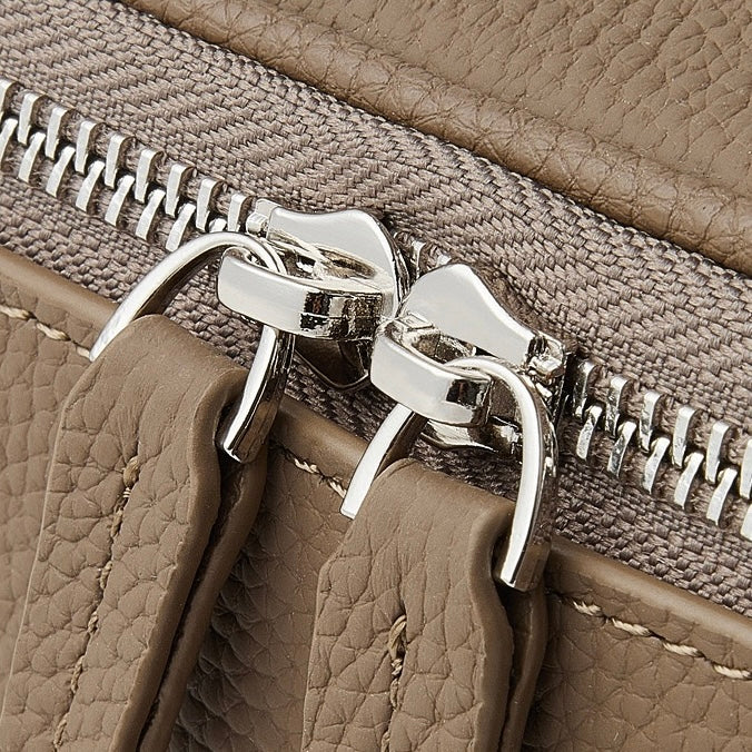 Genuine Leather Multi-Compartment Cosmetic Bag | Effortless Beauty Organization