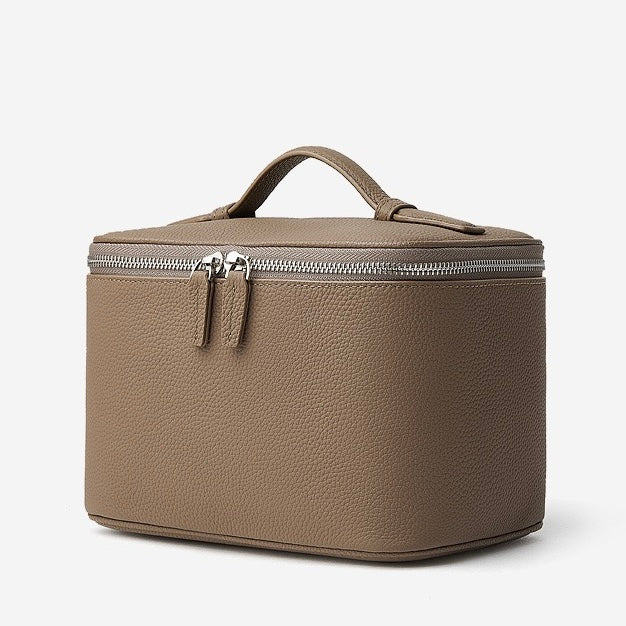 Genuine Leather Multi-Compartment Cosmetic Bag | Effortless Beauty Organization
