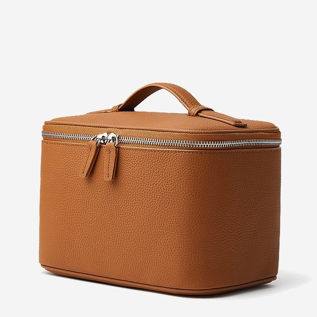 Genuine Leather Multi-Compartment Cosmetic Bag | Effortless Beauty Organization