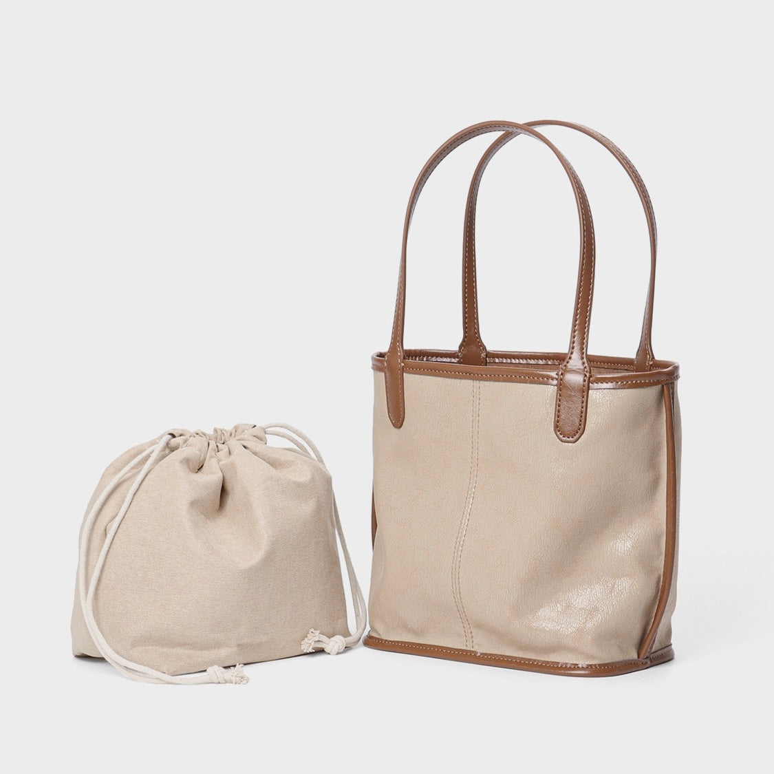 Women’s Vintage Genuine Leather Tote With Pouch | Effortless Elegance