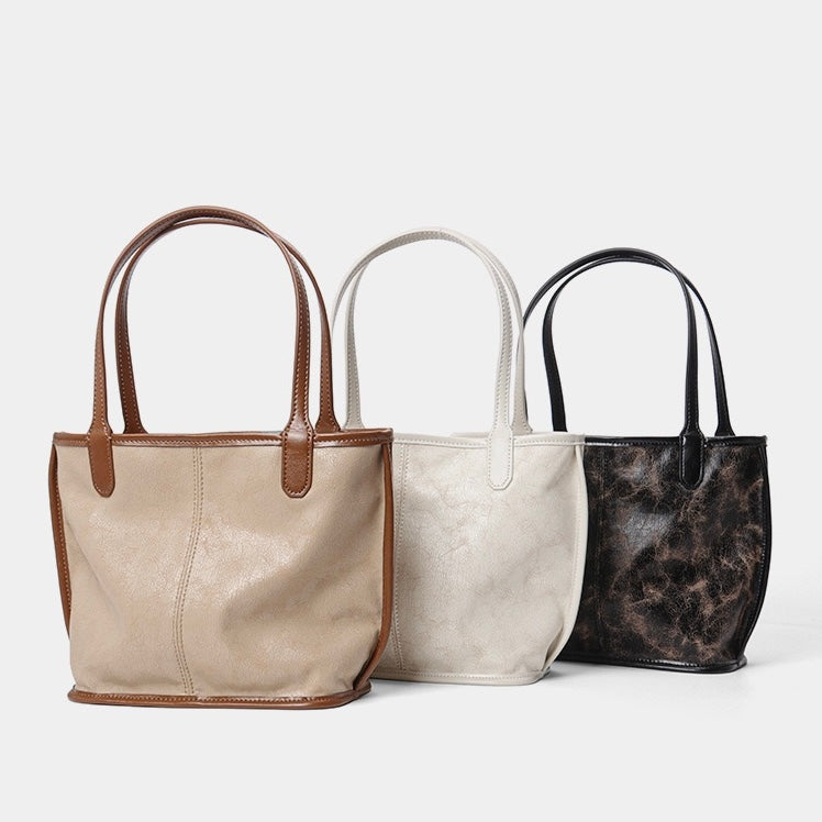 Women’s Vintage Genuine Leather Tote With Pouch | Effortless Elegance