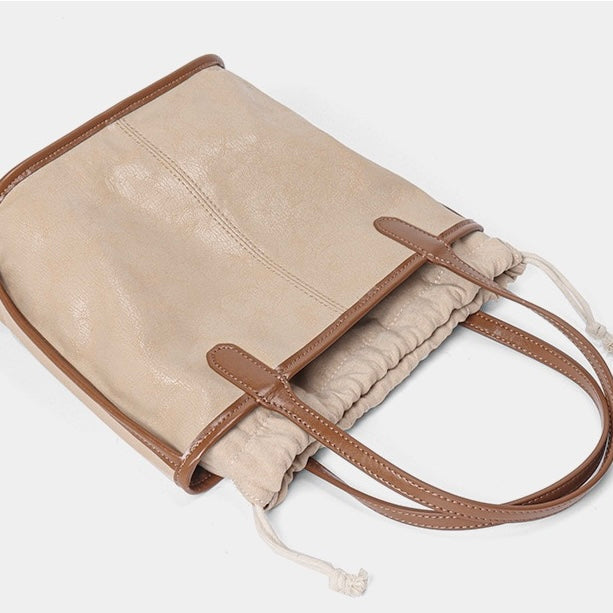 Women’s Vintage Genuine Leather Tote With Pouch | Effortless Elegance