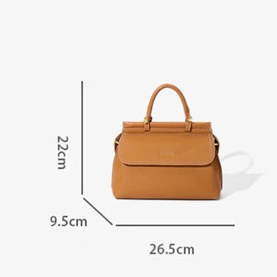 Women’s Genuine Leather Flip-Top Commuter Handbag | Effortless Elegance