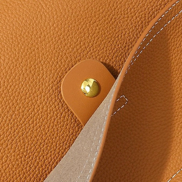 Women’s Genuine Leather Flip-Top Commuter Handbag | Effortless Elegance