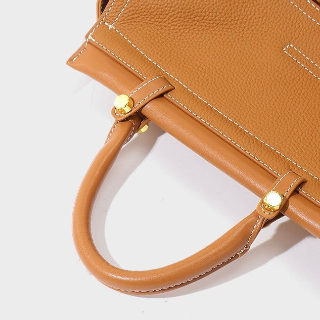 Women’s Genuine Leather Flip-Top Commuter Handbag | Effortless Elegance