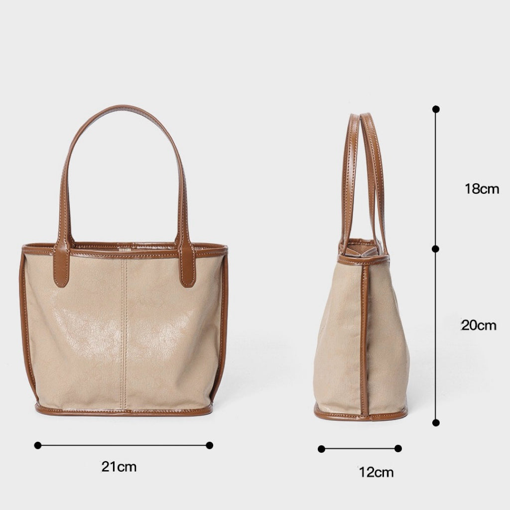 Women’s Vintage Genuine Leather Tote With Pouch | Effortless Elegance