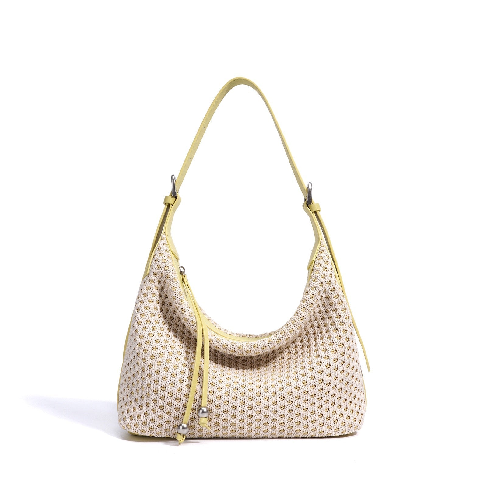 Braided Straw Dumpling Shoulder Bag | Spacious Effortless Elegance