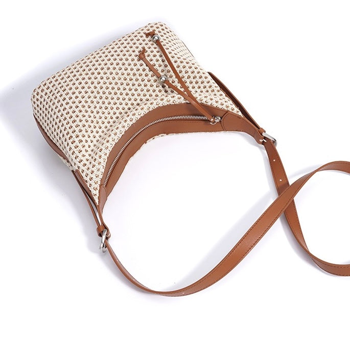 Braided Straw Dumpling Shoulder Bag | Spacious Effortless Elegance
