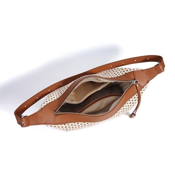 Braided Woven Straw Dumpling Shoulder Bag | Versatile Retro Large-Capacity Elegance