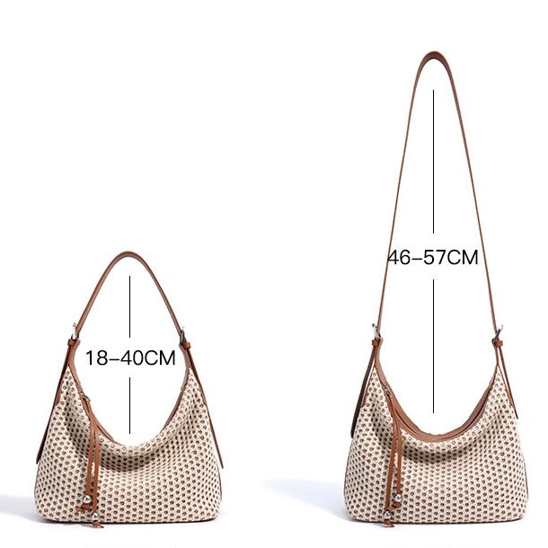 Braided Straw Dumpling Shoulder Bag | Spacious Effortless Elegance