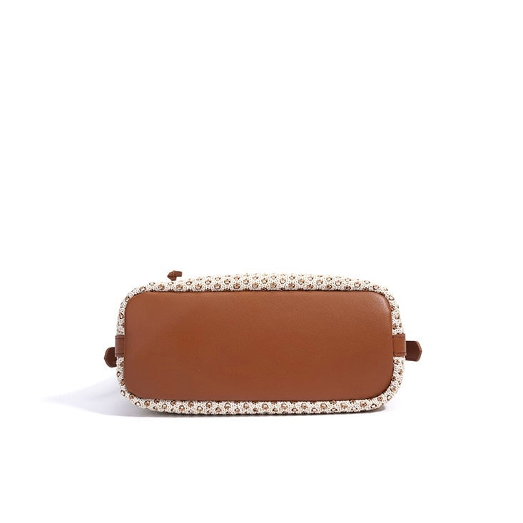 Braided Straw Dumpling Shoulder Bag | Spacious Effortless Elegance