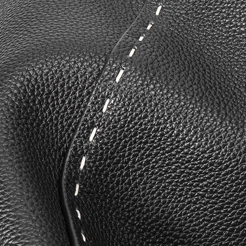 Genuine Leather Tote Bag | Textured Contrast Stitching Effortless Elegance