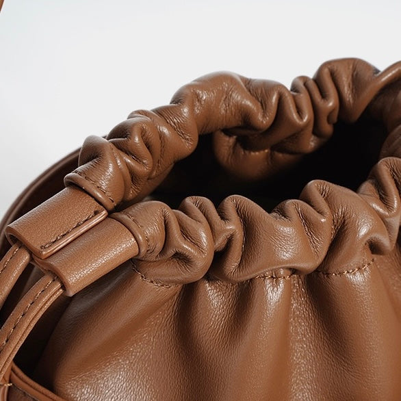 Lambskin Woven Women’s Handheld Crossbody Barrel Bag | Coastal Elegance