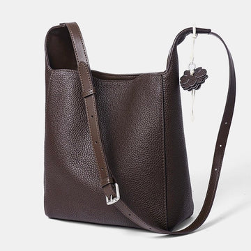Textured Genuine Leather Hobo Bag | Timeless Floral Charm