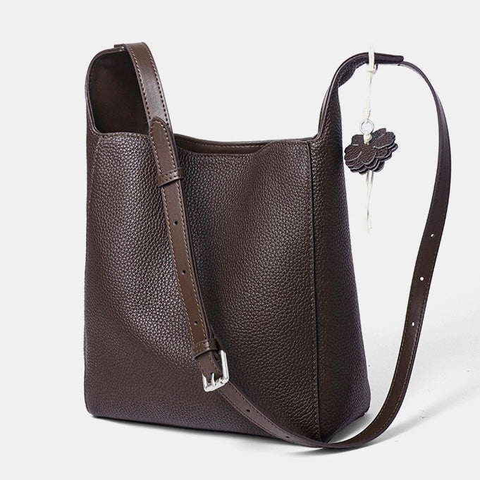 Textured Genuine Leather Hobo Bag | Timeless Floral Charm