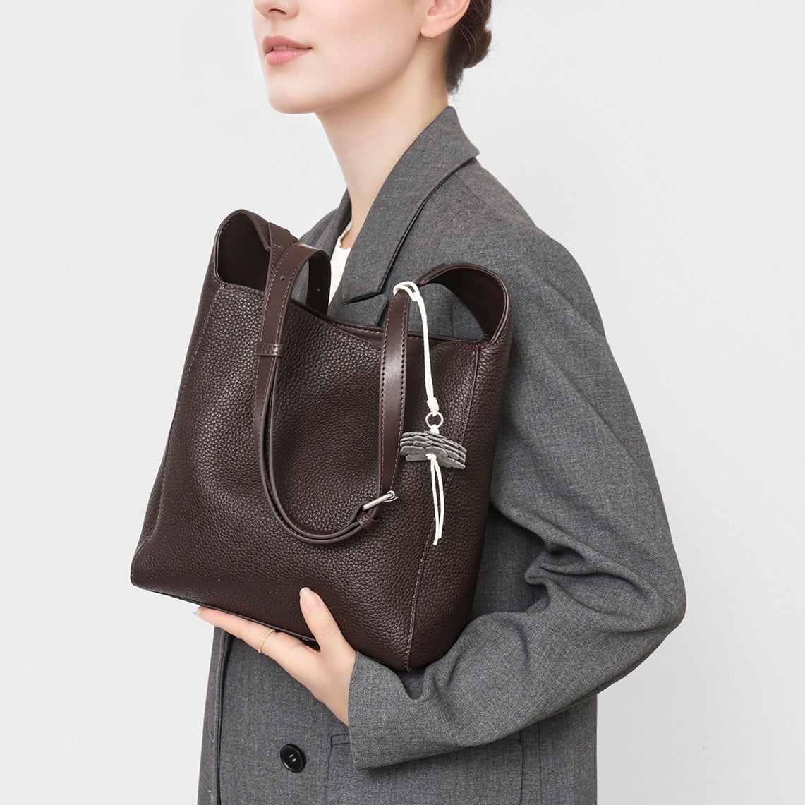 Textured Genuine Leather Hobo Bag | Timeless Floral Charm