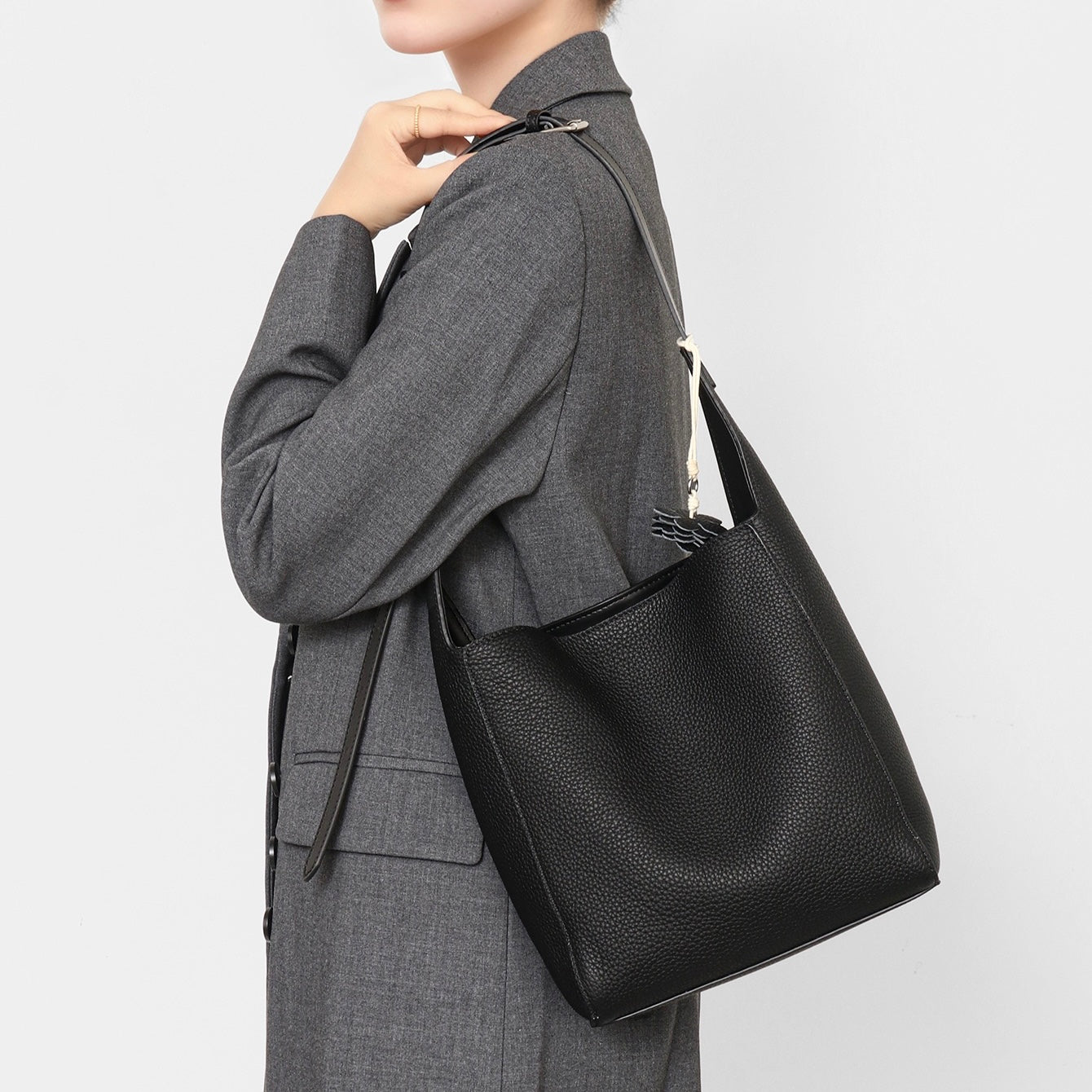 Textured Genuine Leather Hobo Bag | Timeless Floral Charm