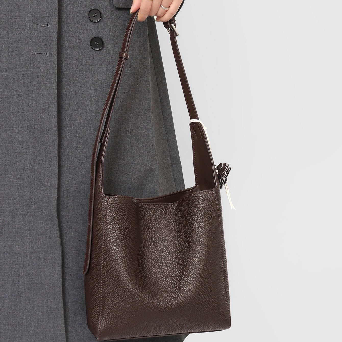 Textured Genuine Leather Hobo Bag | Timeless Floral Charm